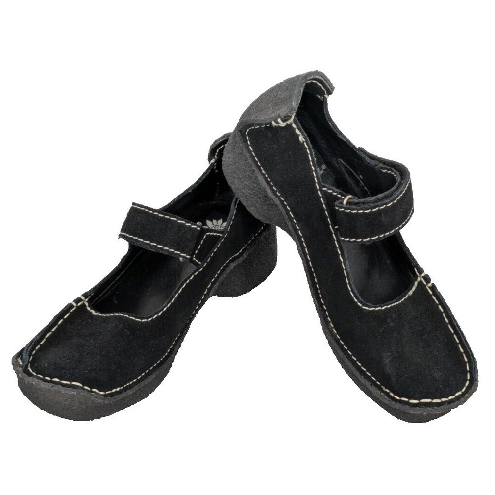 Yellow Box Womens Shoes 6 Mary Jane Black Suede Heavy Sole
